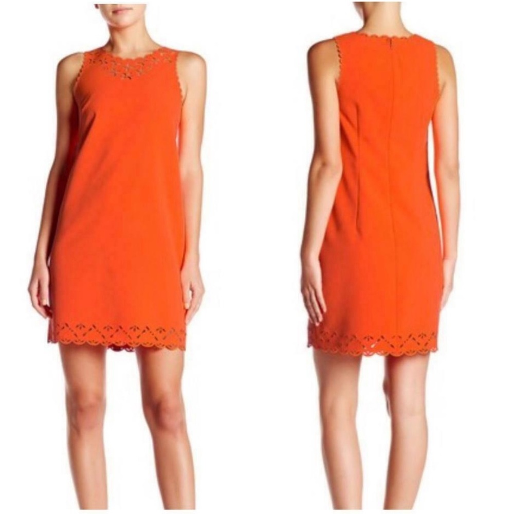 J. Crew laser cut neon orange dress